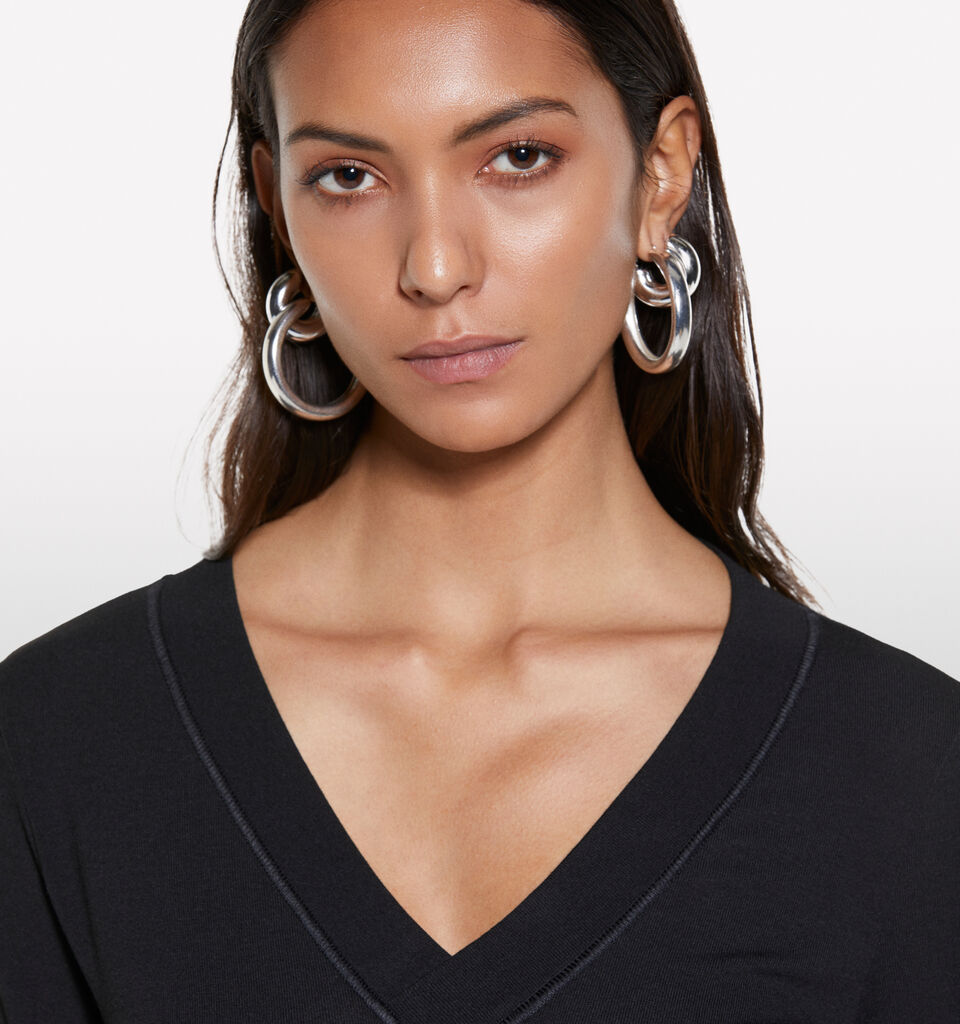 Black slim fit long sleeve t-shirt - women's long sleeve t-shirts - Black | Sisley image number 5